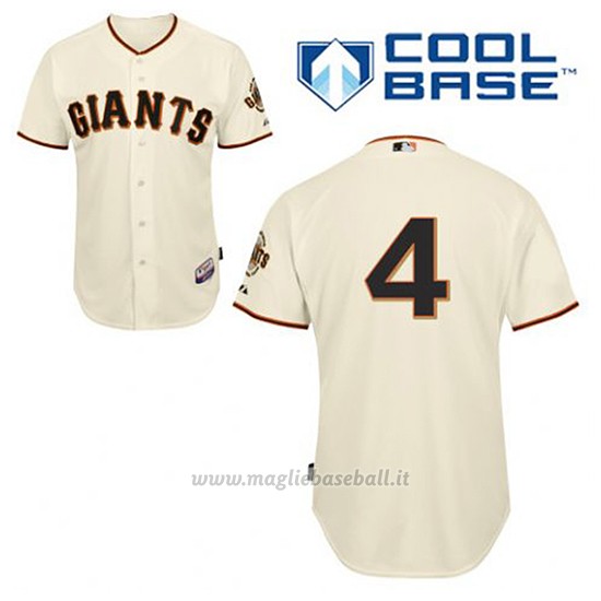 Maglia Baseball Uomo San Francisco Giants Mel Ott 4 Crema 1ªCool Base